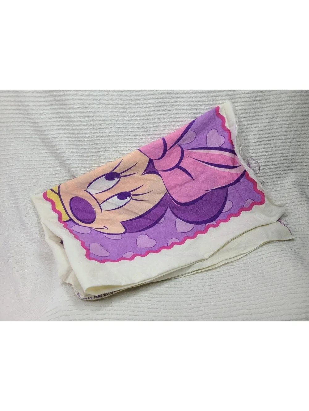 90s Minnie Mouse Cut N Sew 2 Pillows Pink Purple 4 Panels Disney Princess Theme
